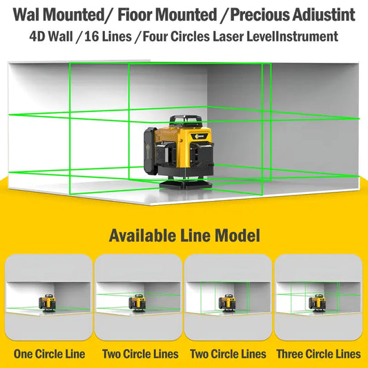 16-Line Laser Level with Stand and Remote