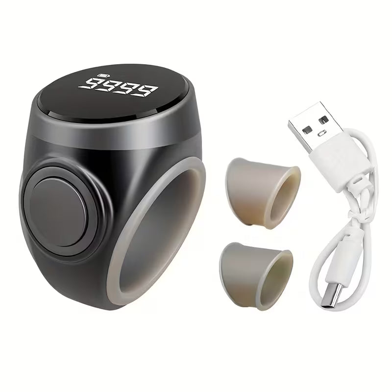 OLED Display Tasbih Counting Ring – Adjustable Silicone, Type-C Rechargeable