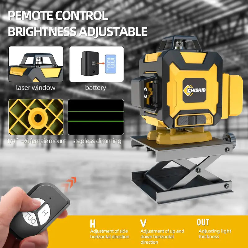 16-Line Laser Level with Stand and Remote
