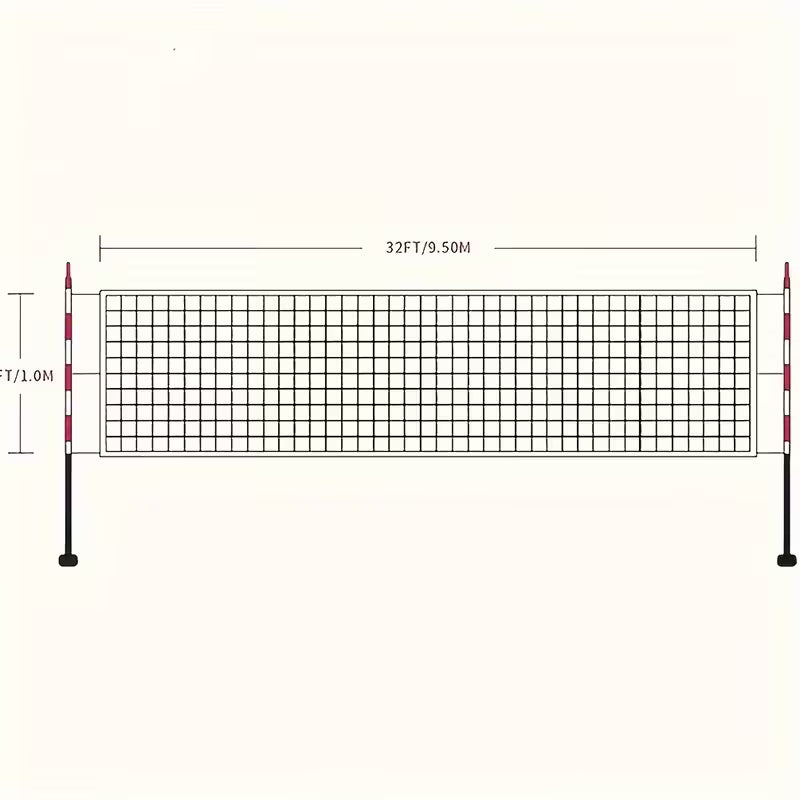 Premium Volleyball Net - Durable PE Material, Ideal for Backyard, Beach & Indoor Play