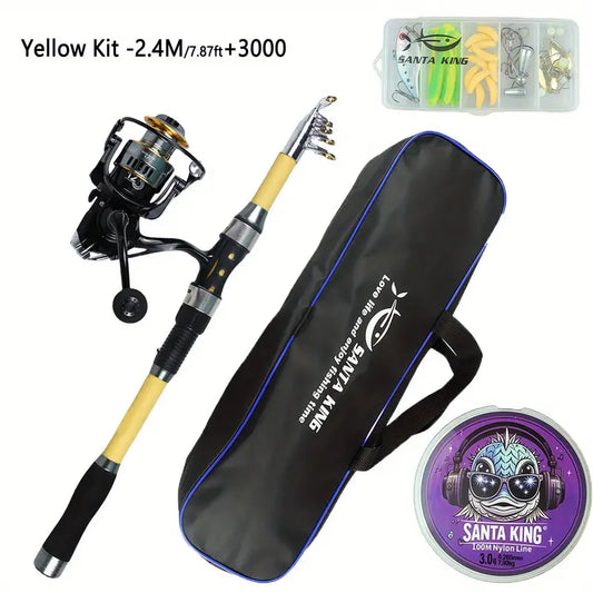 Fishing Rod & Reel Combo with Portable Bag 8 feet