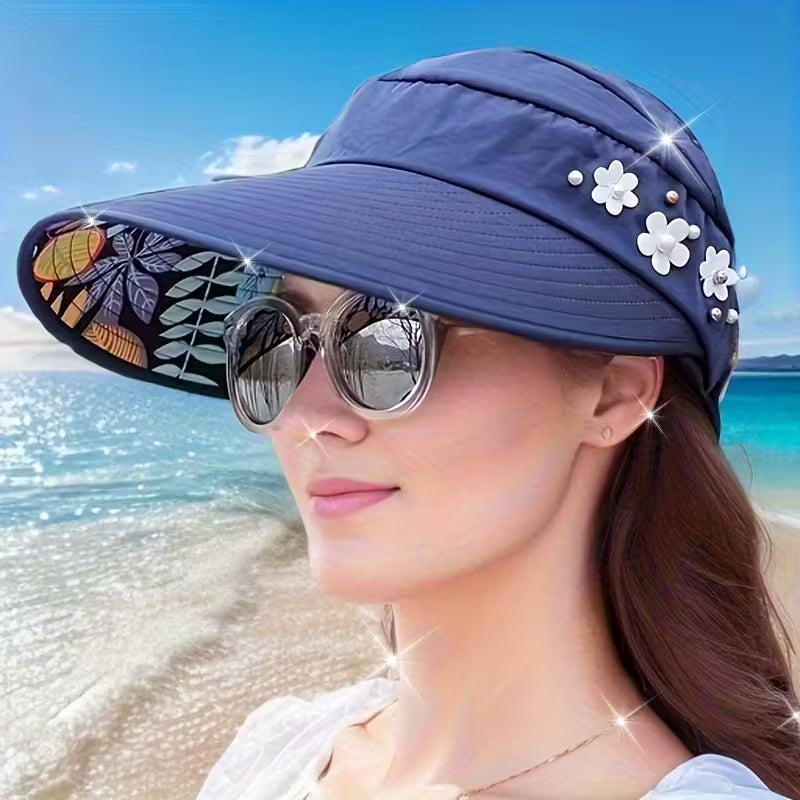 Women's wide-brimmed sun hat cap