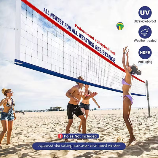 Premium Volleyball Net - Durable PE Material, Ideal for Backyard, Beach & Indoor Play