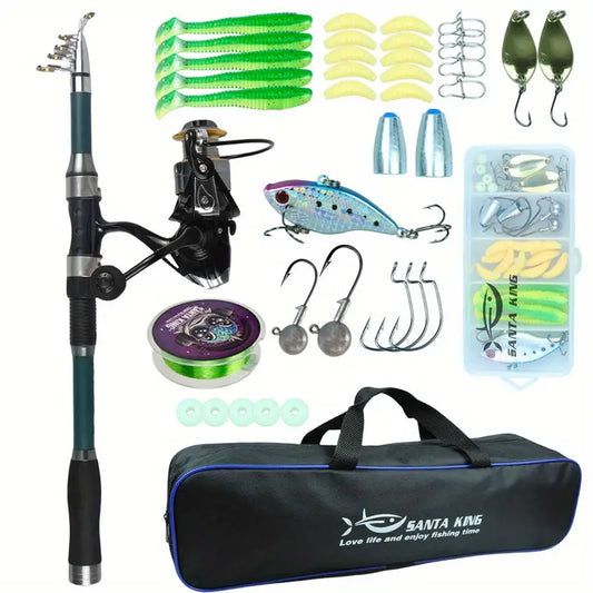 Fiber Rod & Reel Combo Set 8 feet