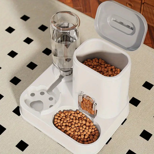 Automatic Cat Water Dispenser with Integrated Food Basin