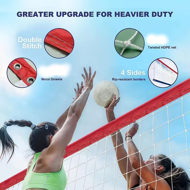Premium Volleyball Net - Durable PE Material, Ideal for Backyard, Beach & Indoor Play