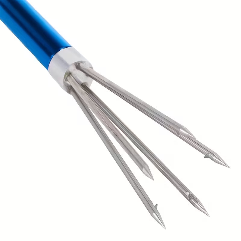 Stainless Steel 5-Prong Fishing Spear 5 prong 3 sections 2.1m Black