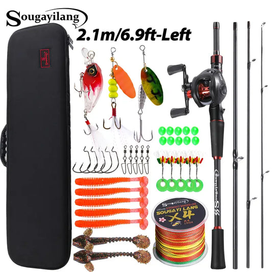 Fishing Set 4 Sections Carbon Rod Lure Rod 7 feet