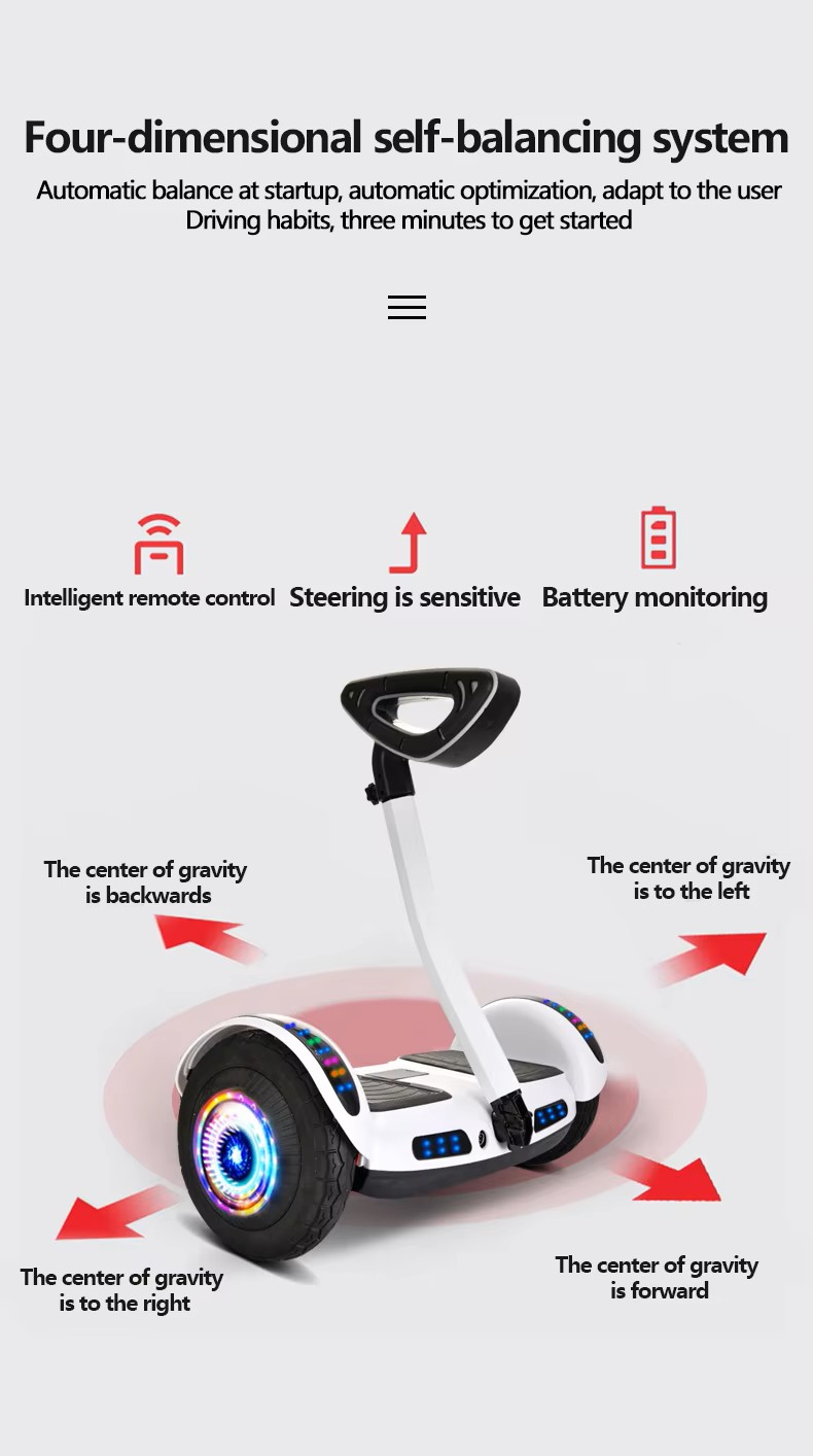 Self-Balancing Electric Hoverboard with LED Lights 10" with Bluetooth Speaker