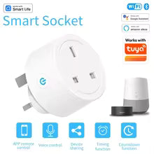 Tuya Smart Plug WiFi & Bluetooth Socket UK 16A with Power Monitor for Home Assistant