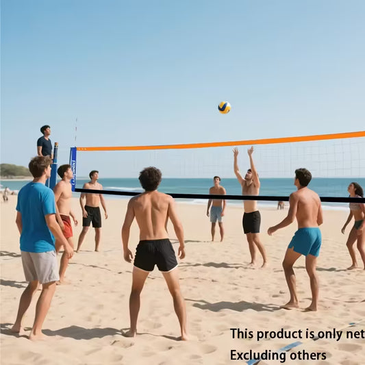 Portable Folding Volleyball Net Durable Nylon/Polyester Indoor/Outdoor Use with Stakes & Tensioners