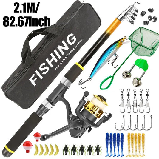 Fishing Rod and Reel Combo Set 7 feet