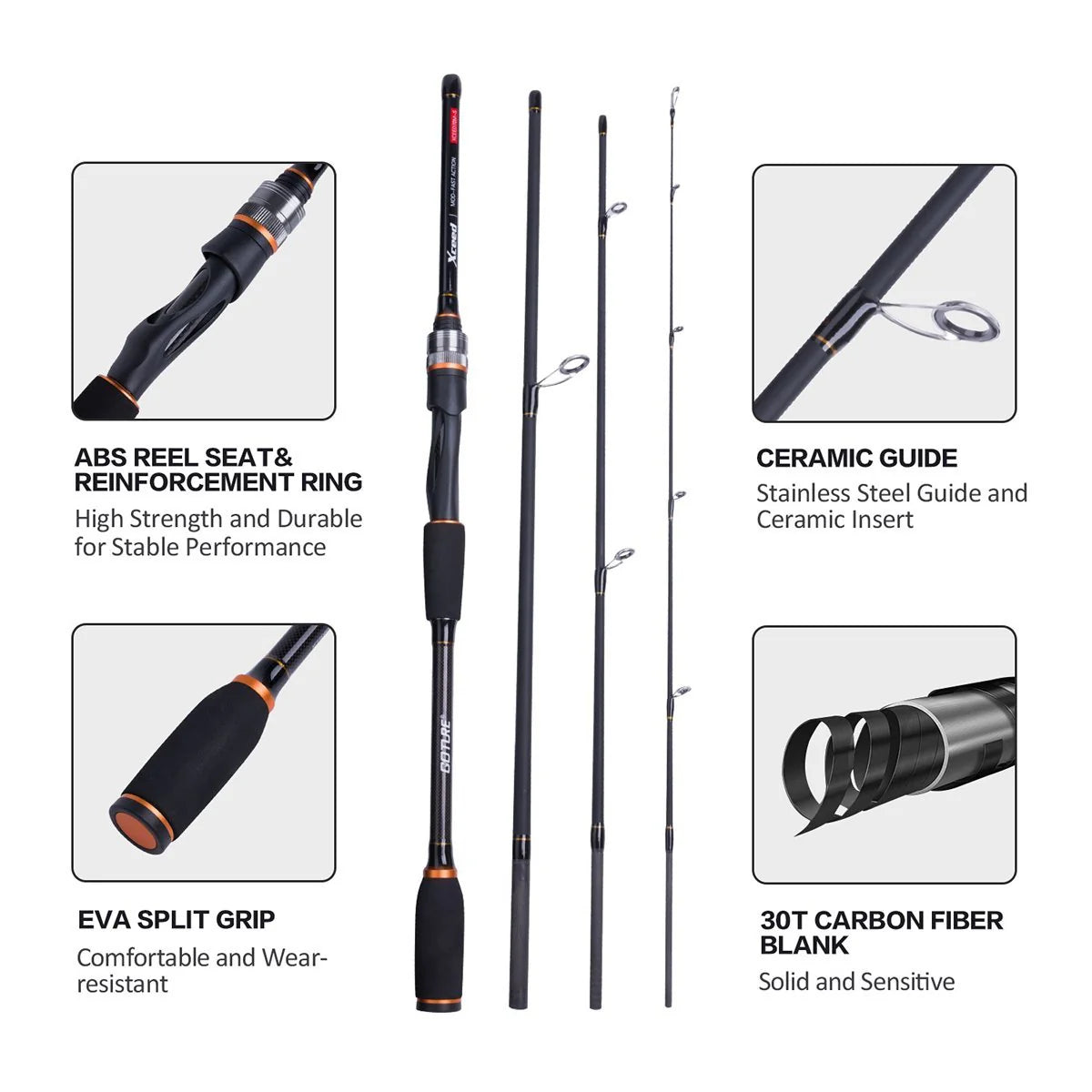 Goture Xceed 4-Piece Travel Spinning Rod